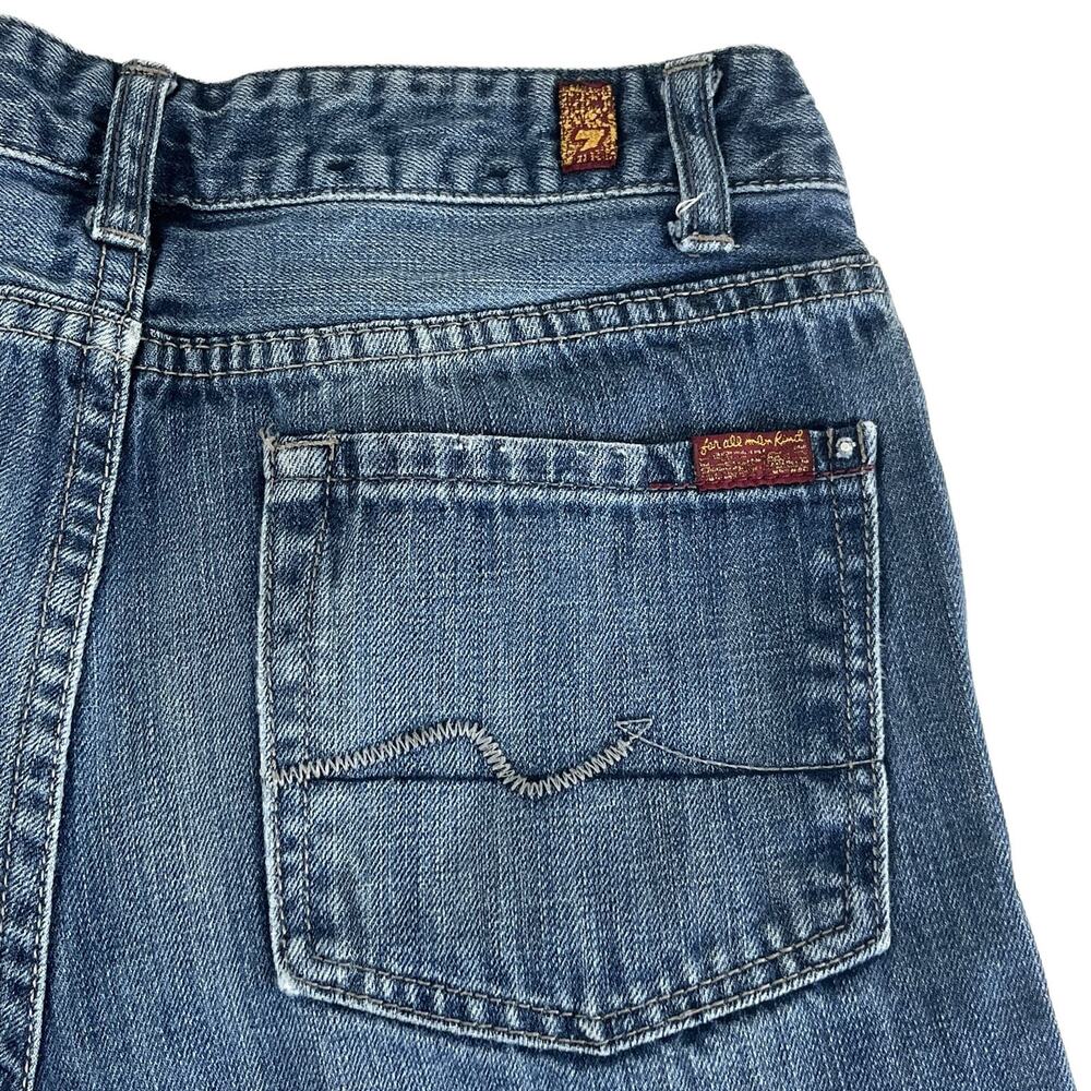 7 For All Mankind Slimmy Jeans Sz 16 Youth Boys Straight Leg Blue 5 Pocket - Picture 2 of 13